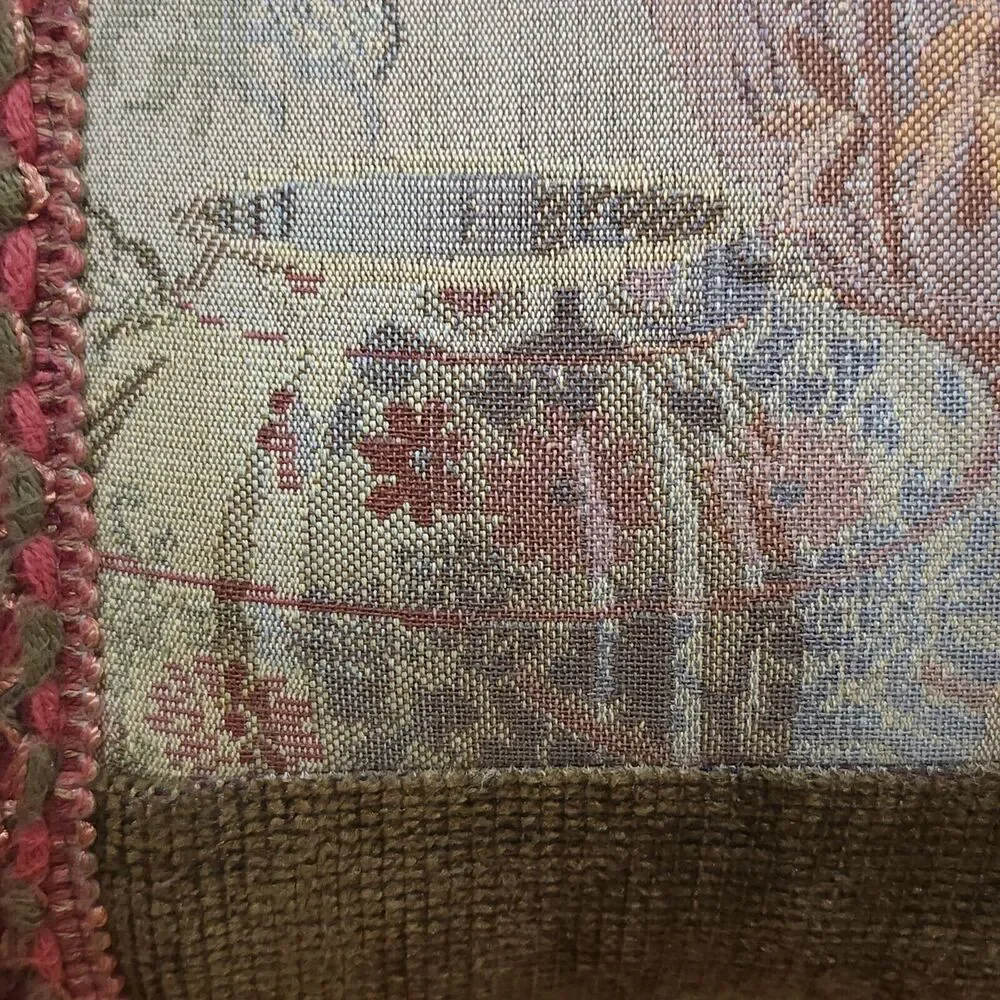 French Tapestry‎ Throw Pillow Appx. 15x15